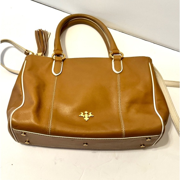 Prix De Dressage Brown leather with cream trim shoulder bag/handbag - Picture 12 of 12